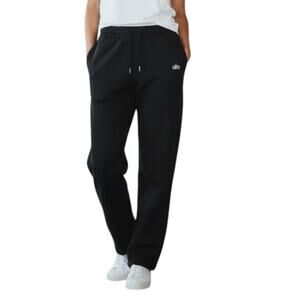 ALO Yoga Accolade Straight Leg Sweatpant Sz XL Black Fleece Inside Unisex Lounge